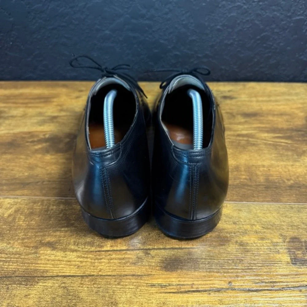 Nettleton Plain Toe Black Leather Derby Dress‎ Shoes Mens 10.5